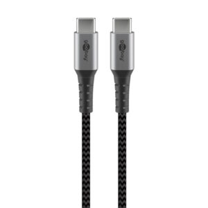 USB C pistik – USB C pistik kaabel 1m 3A hall tekstiil metall pistikud-image