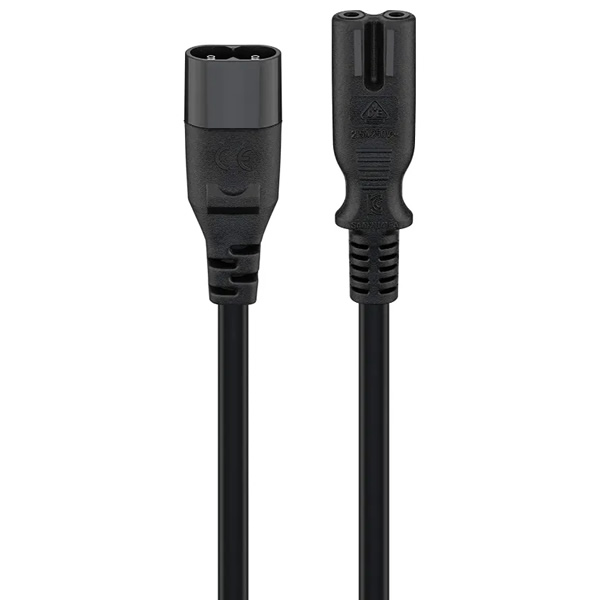 230VAC toitekaabli pikendus С7-С7 2m, must, 97201
