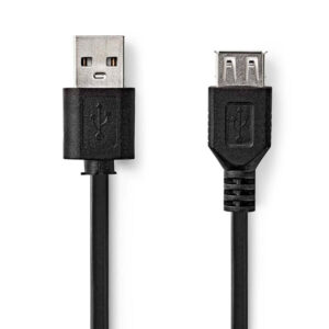 USB A pistik – USB A pesa pikenduskaabel, 1m, must-image
