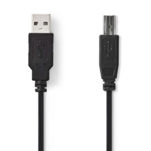 USB A pistik – USB B pistik kaabel, 2m, must, printerile-image