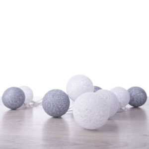 Jõuluvalgustus "lõngakerad" hallid-valged 10tk, toide 2x AA-image