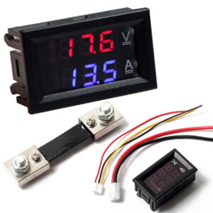 Digitaalne volt- & ampermeeter 0...100Vdc 0...100Adc, sinine/punane, šunt-image
