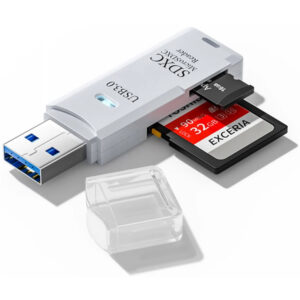 MicroSD/SD kaardilugeja/kirjutaja USB, valge-image